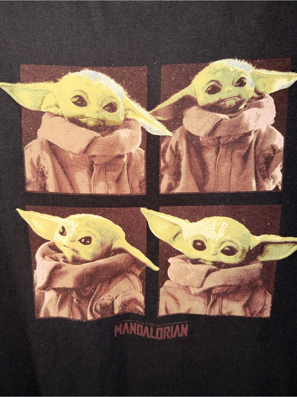 Star Wars The Mandalorian Grogu Baby Yoda Graphic T-Shirt Black Small Fifth Sun - Picture 3 of 4